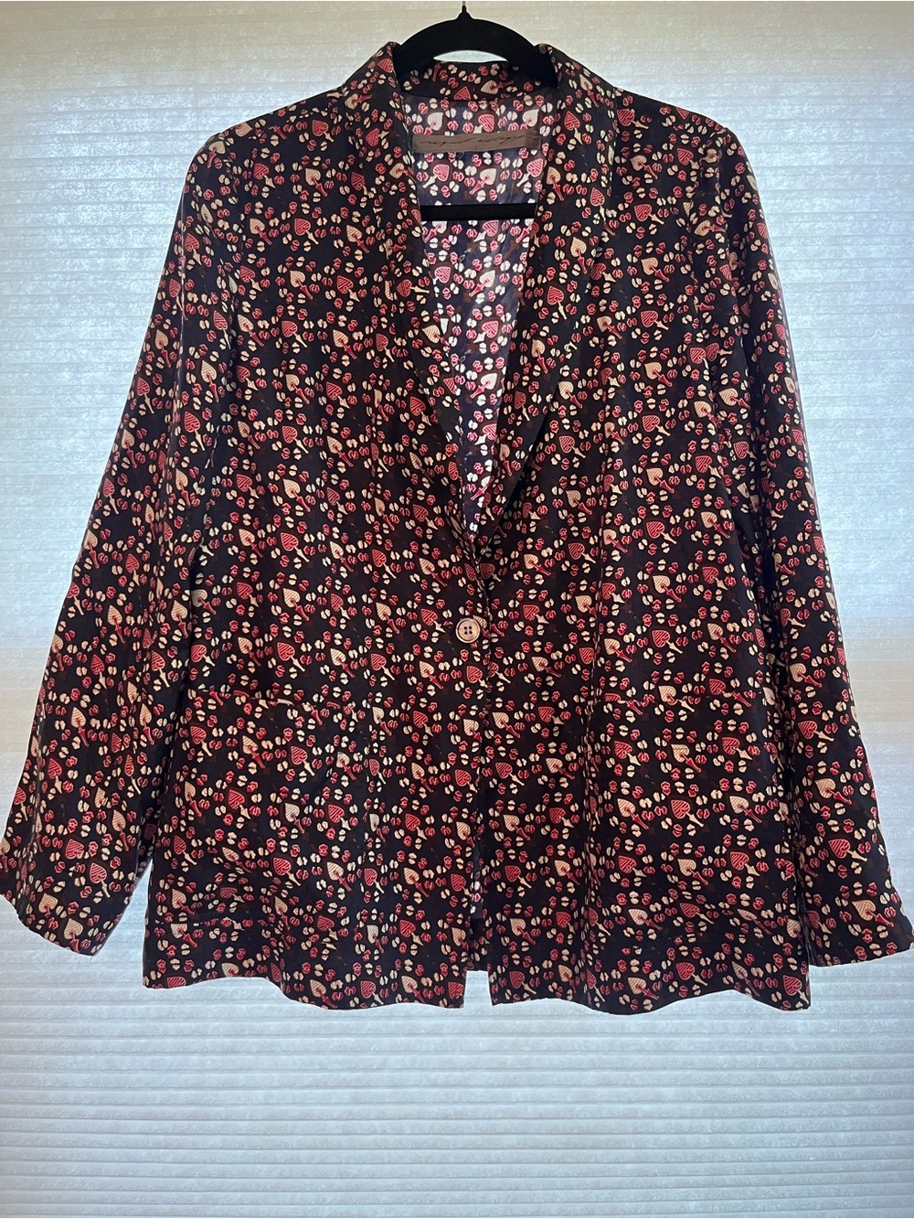 Raquel Allegra Navy Blazer with Pink and Cream Floral Print